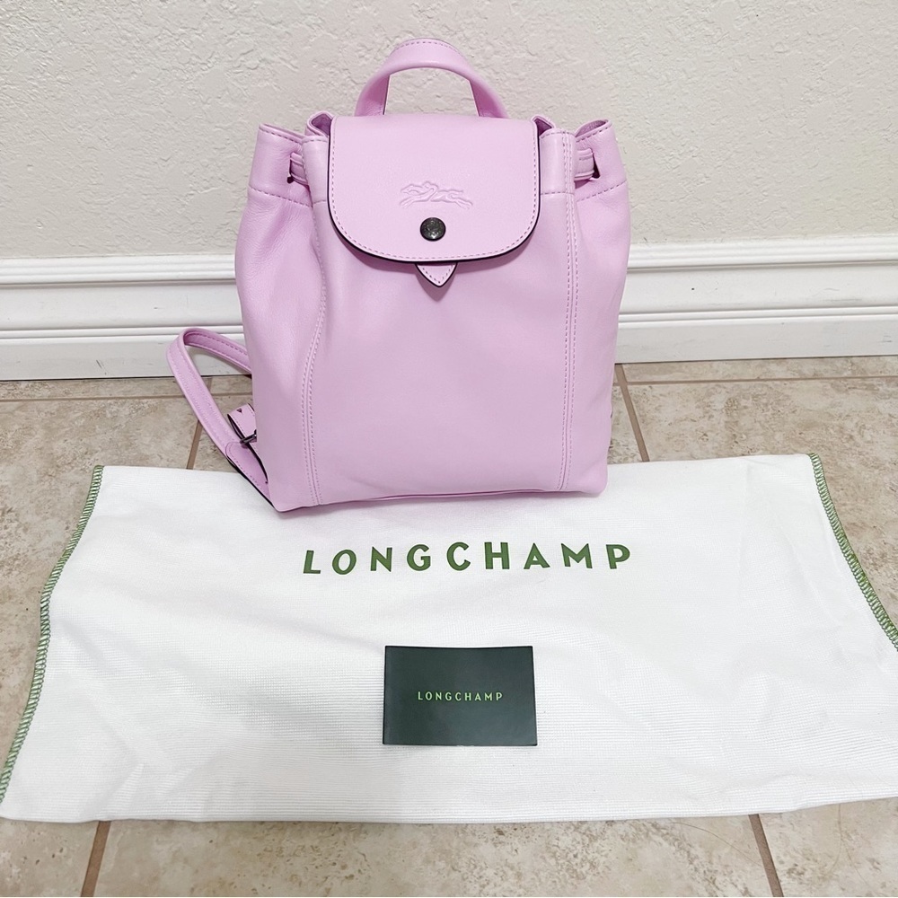 NEW Longchamp Le Pliage leather Backpack - Picture 8 of 10